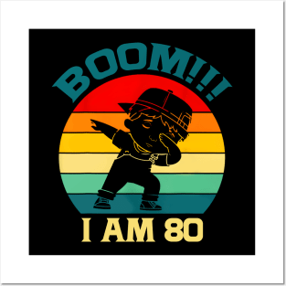 80th Birthday Dabbing Apparel 80 Years Old Posters and Art